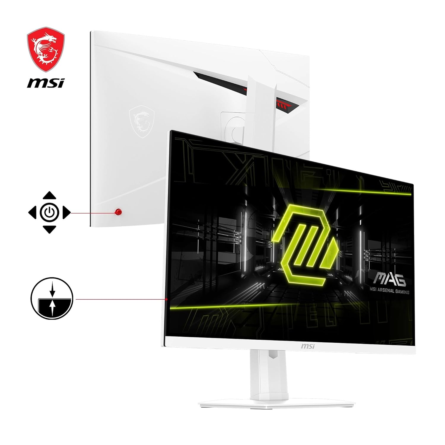 MSI MAG 274QRFW 27 Inch WQHD Gaming Monitor - 2560 x 1440 Rapid IPS Panel, 180 Hz / 1ms GtG, 123% sRGB Colour Gamut, Fan-Less Design, DisplayHDR 400 - DP 1.4a, HDMI 2.0b
