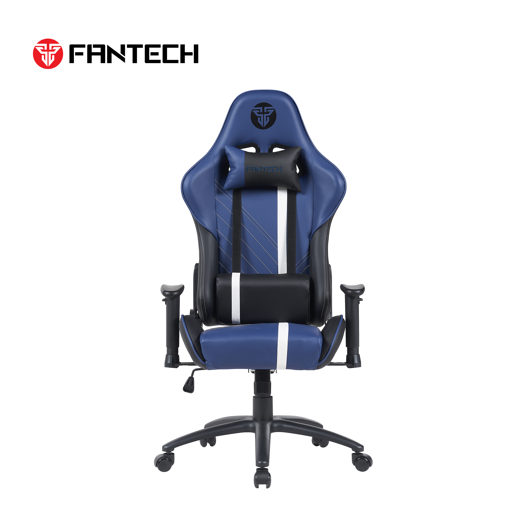 Fantech Alpha GC-186 racing-style gaming chair in red and black, featuring an ergonomic design, adjustable armrests, lumbar and headrest cushions, and a reclining backrest for maximum gaming comfort.