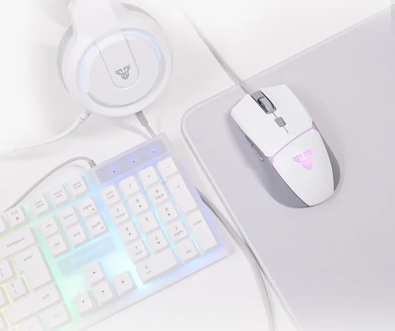 Fantech P51 White Gaming Combo Keyboard Mouse Headset Mousepad Stand