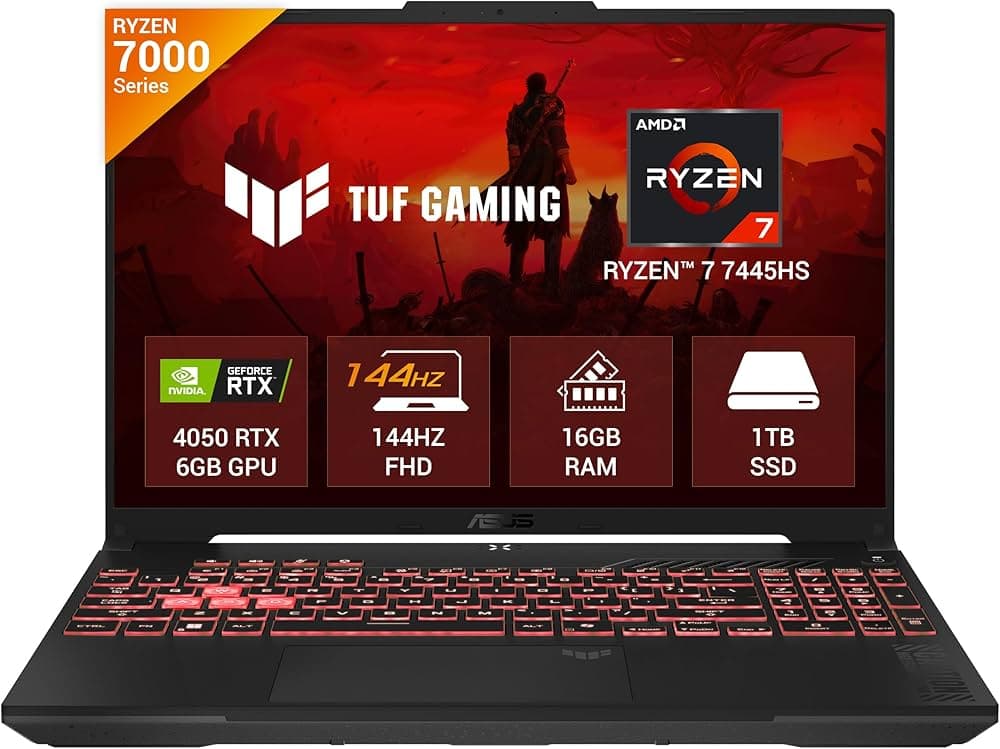 ASUS TUF Gaming Ryzen 7 7445HS 16GB 512GB 16" FHD 144Hz RTX 4050 6GB English - 2