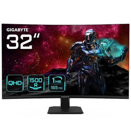Gigabyte GS32QC 32 Inch QHD Curved Gaming Monitor 165Hz 1ms VA 1500R