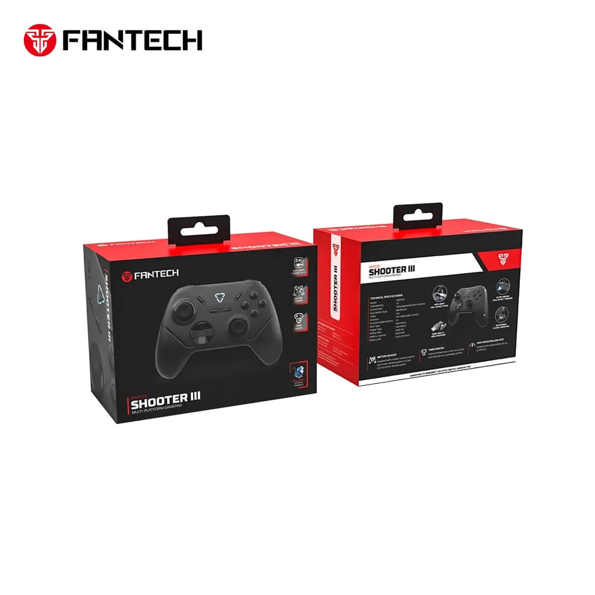 FANTECH WGP13S SHOOTER III WIRELESS GAMEPAD BLACK, White - DUAL CONNECTION - 4