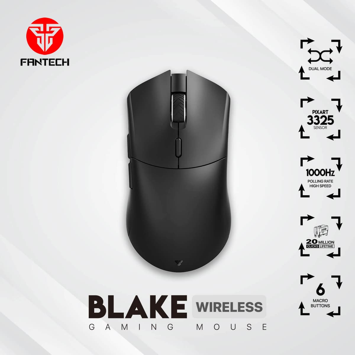 FANTECH WGC5S BLAKE S Wireless Gaming Mouse 12000 DPI Pixart 3325 - 2