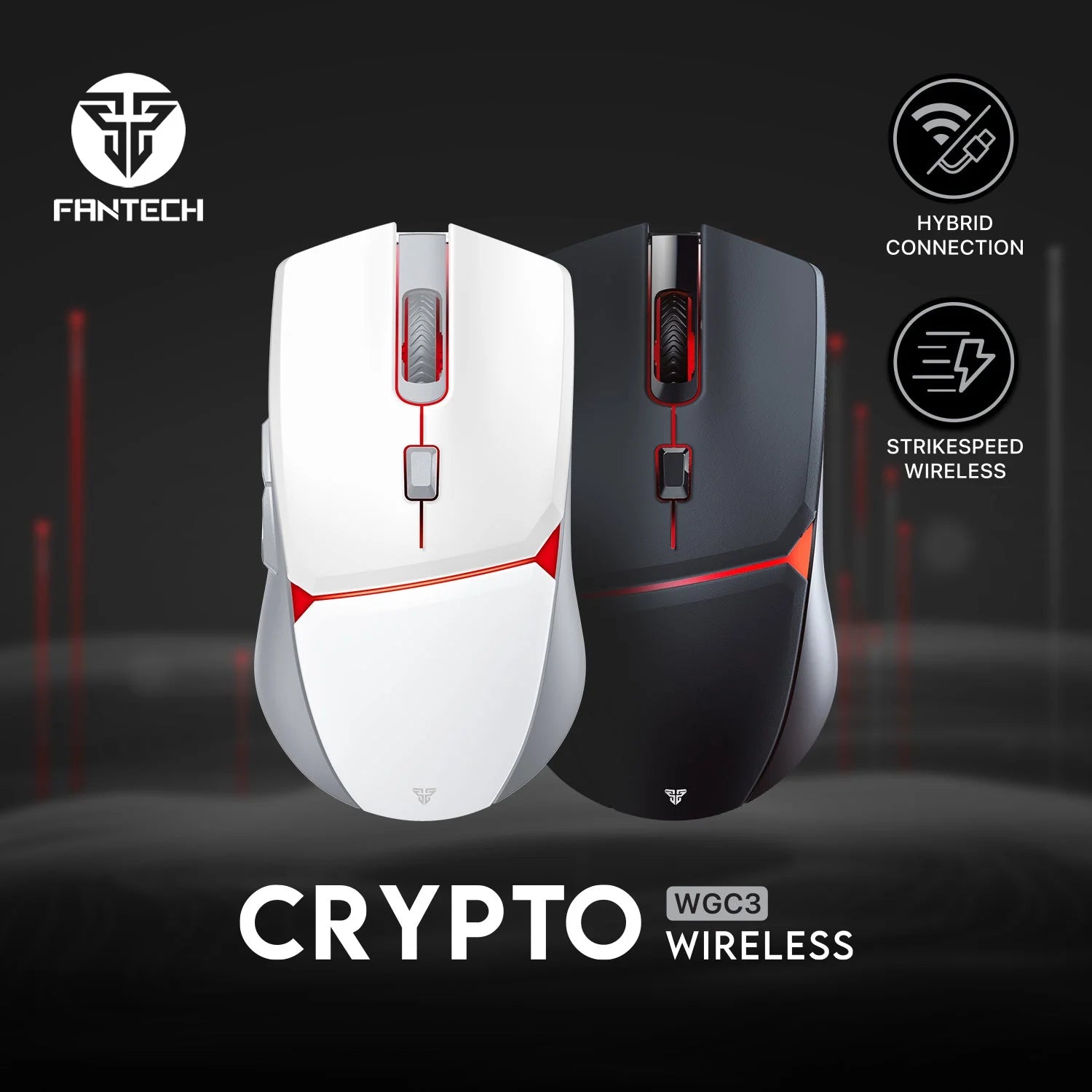 Fantech WGC3 Wireless Mouse Gaming Rechargeable DUAL MODE PIXART 3325