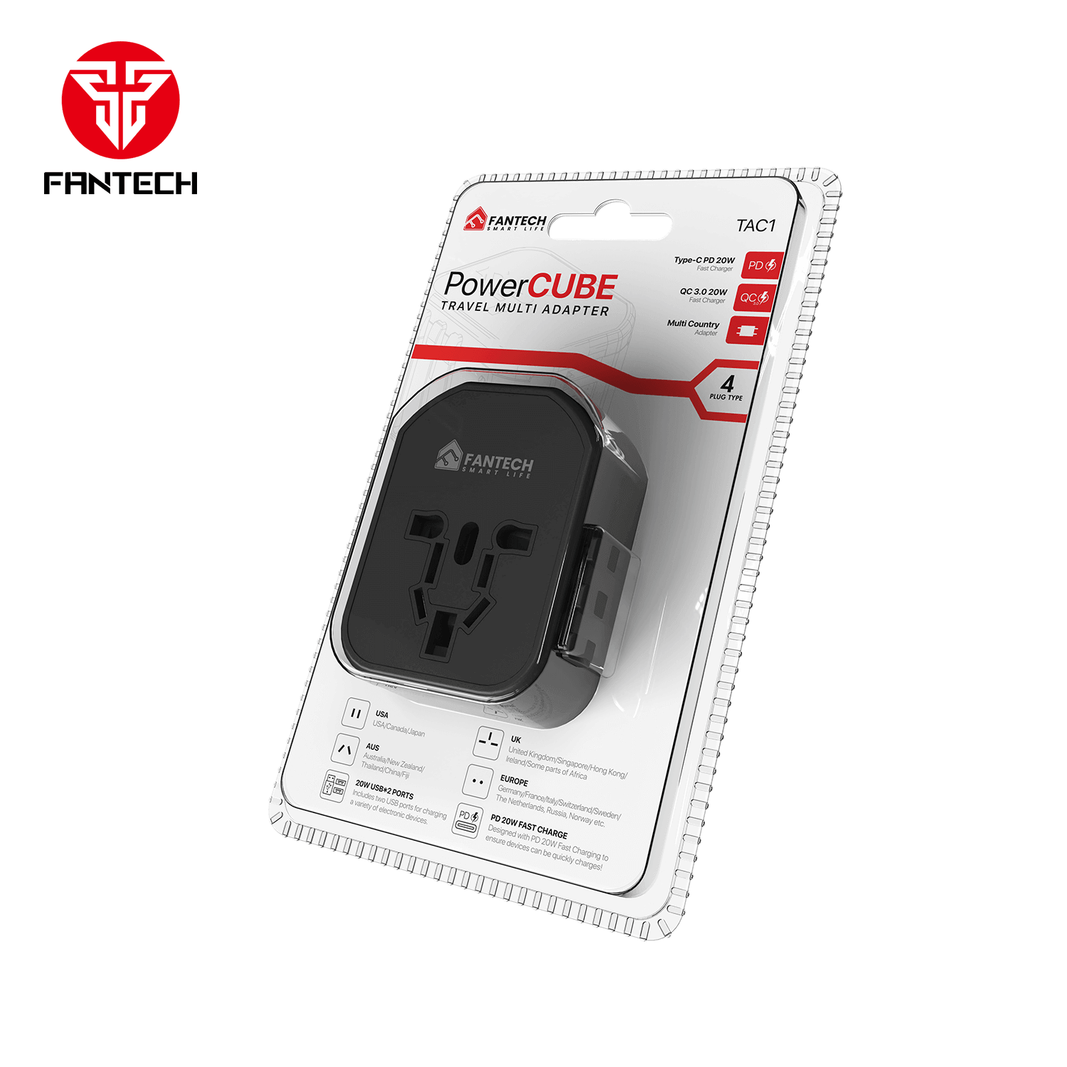 FANTECH TAC1 POWERCUBE TRAVEL MULTI ADAPTER