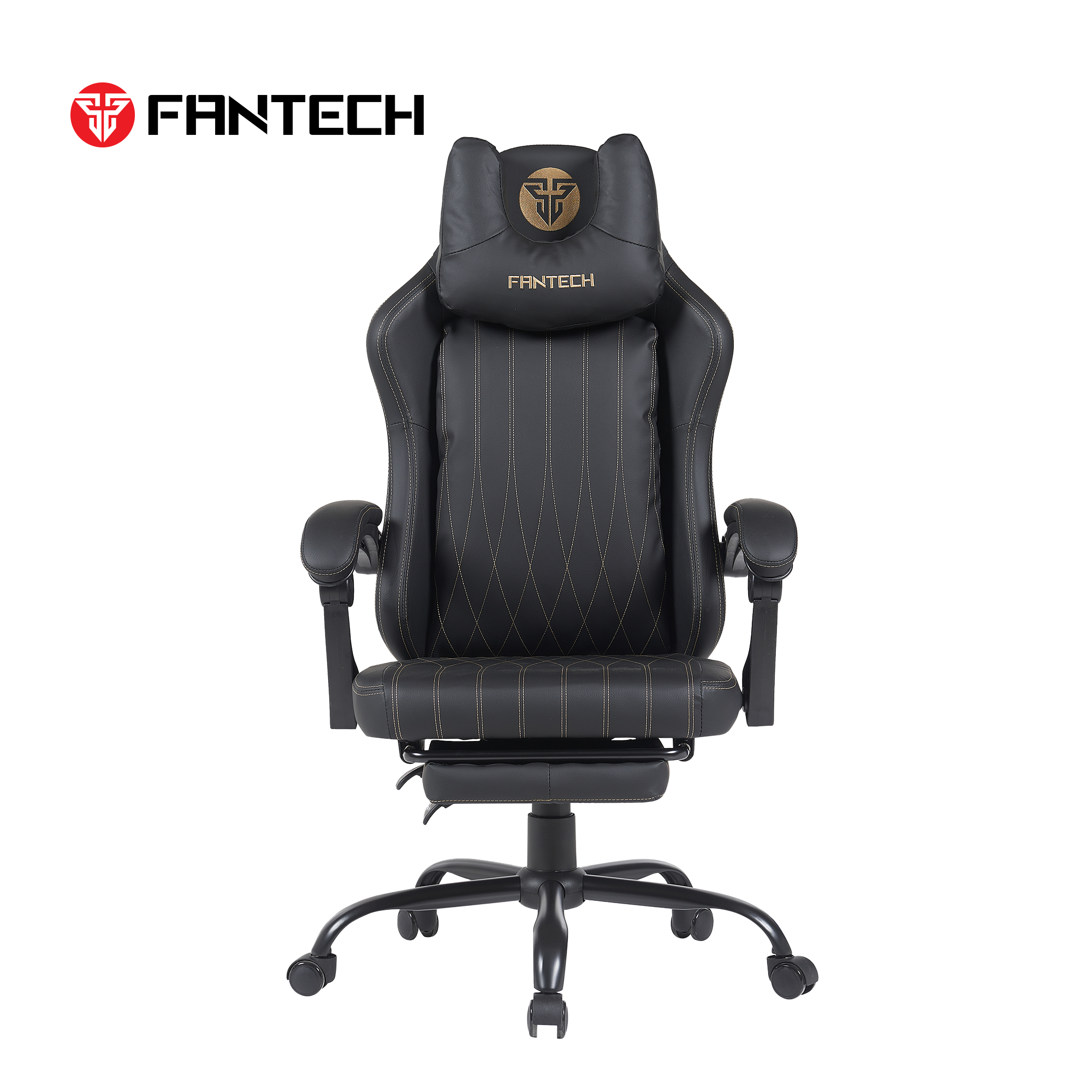 Fantech Alpha GC-185 ergonomic gaming chair in brown, featuring premium leather upholstery, adjustable armrests, lumbar support, and a reclining backrest for ultimate comfort during long gaming sessions.