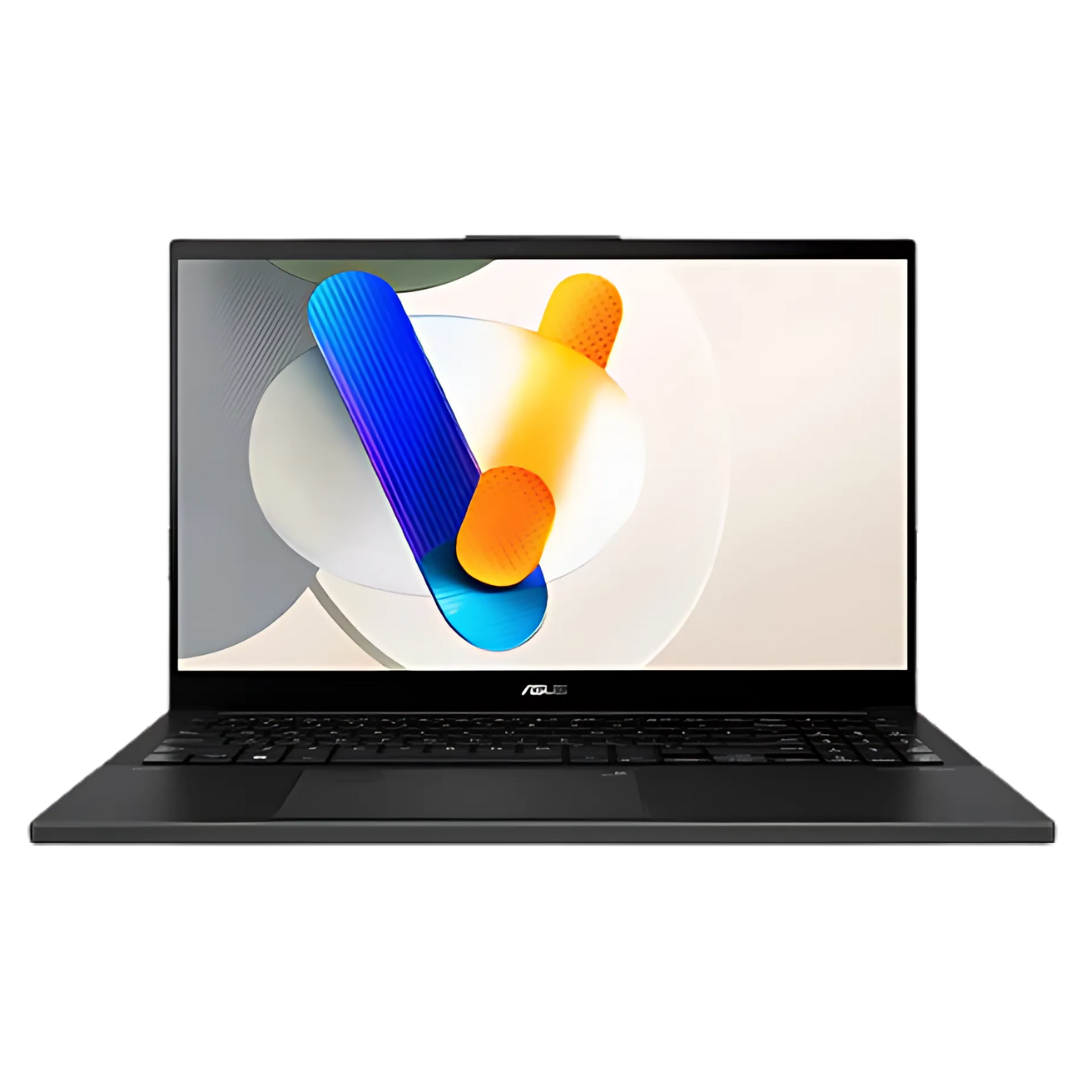 ASUS Vivobook S 15 OLED laptop, front view with screen on.