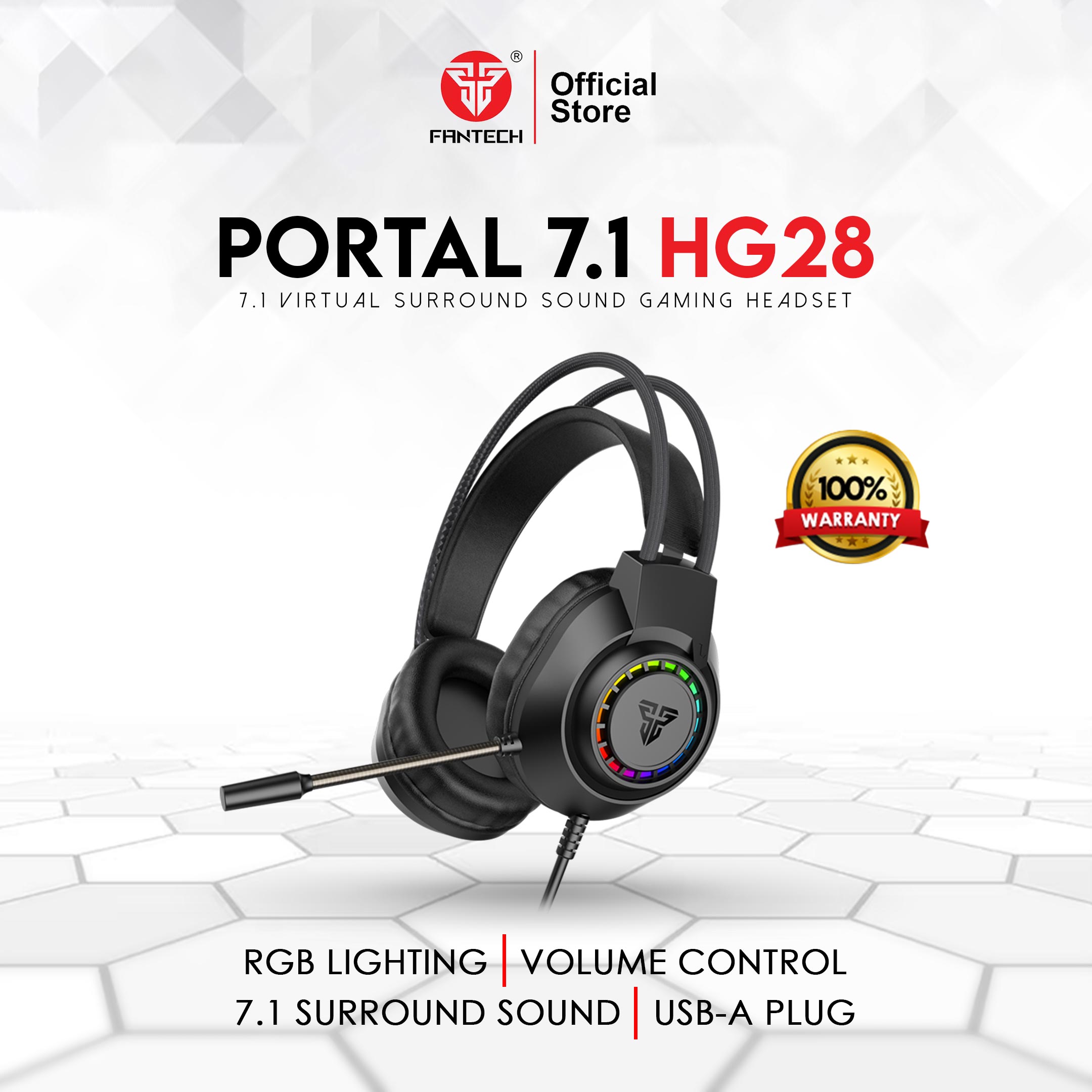 Fantech PORTAL 7.1 HG28 RGB GAMING HEADSET BLACK