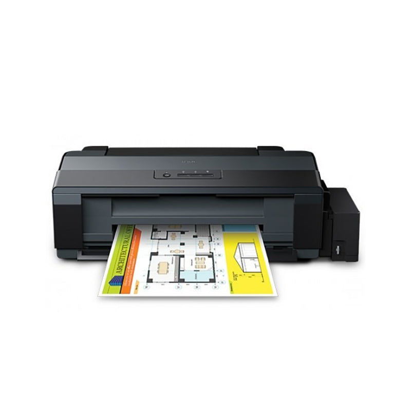 Epson EcoTank L1300 wide-format color printer printing architectural drawings.
