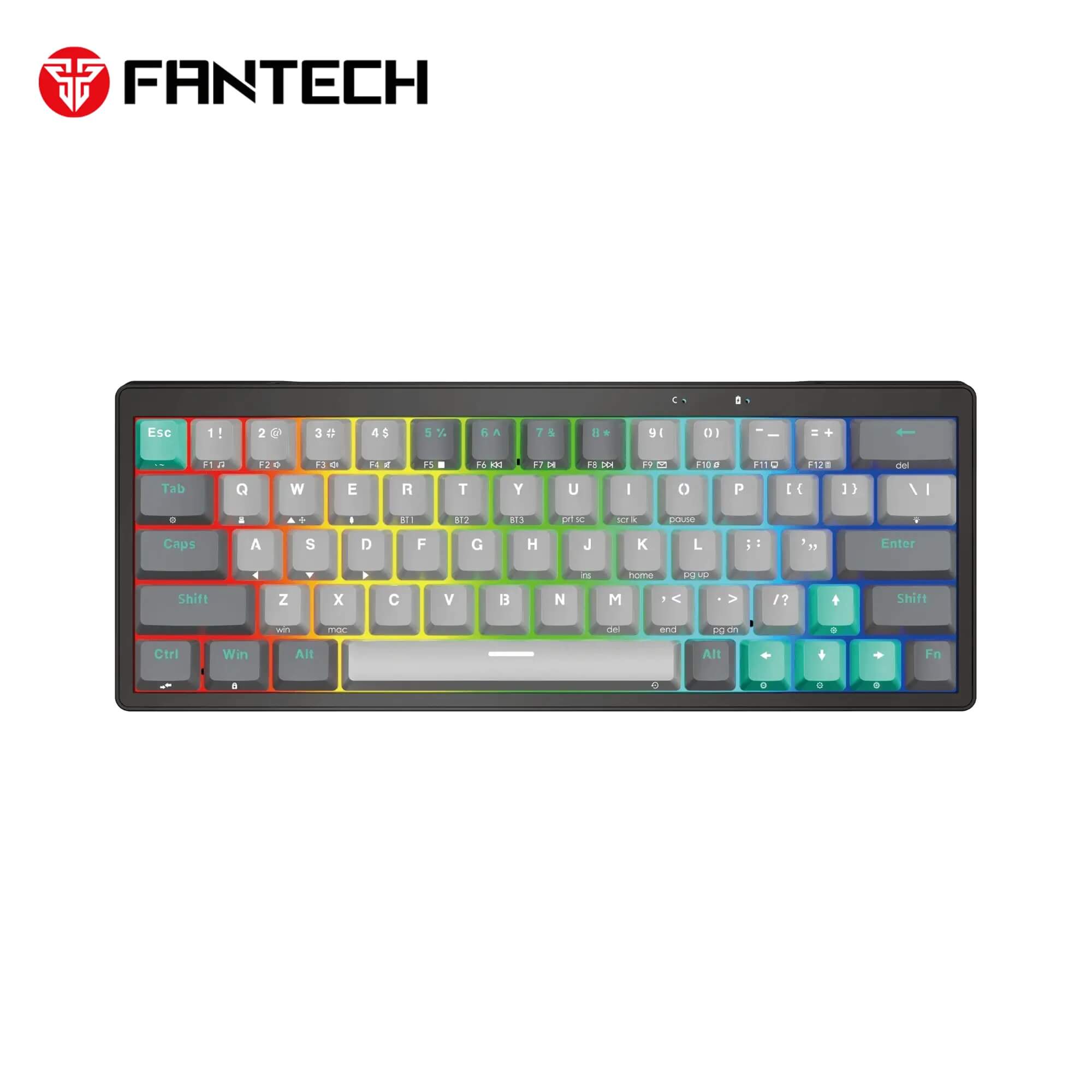 Fantech Atom Pro63 gaming keyboard, with RGB lighting.
