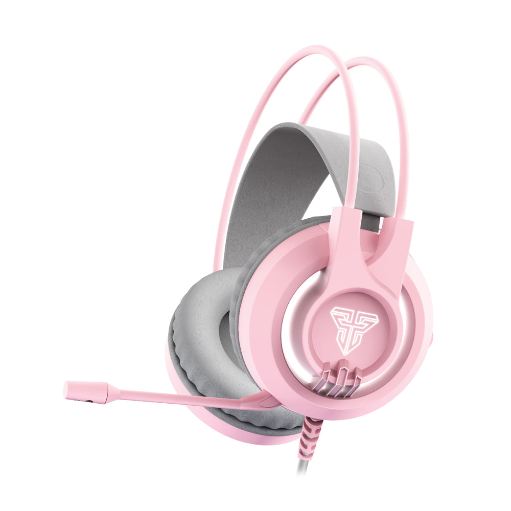 Fantech Chief II HG20 Sakura Edition gaming headset, pink and gray, with microphone.

