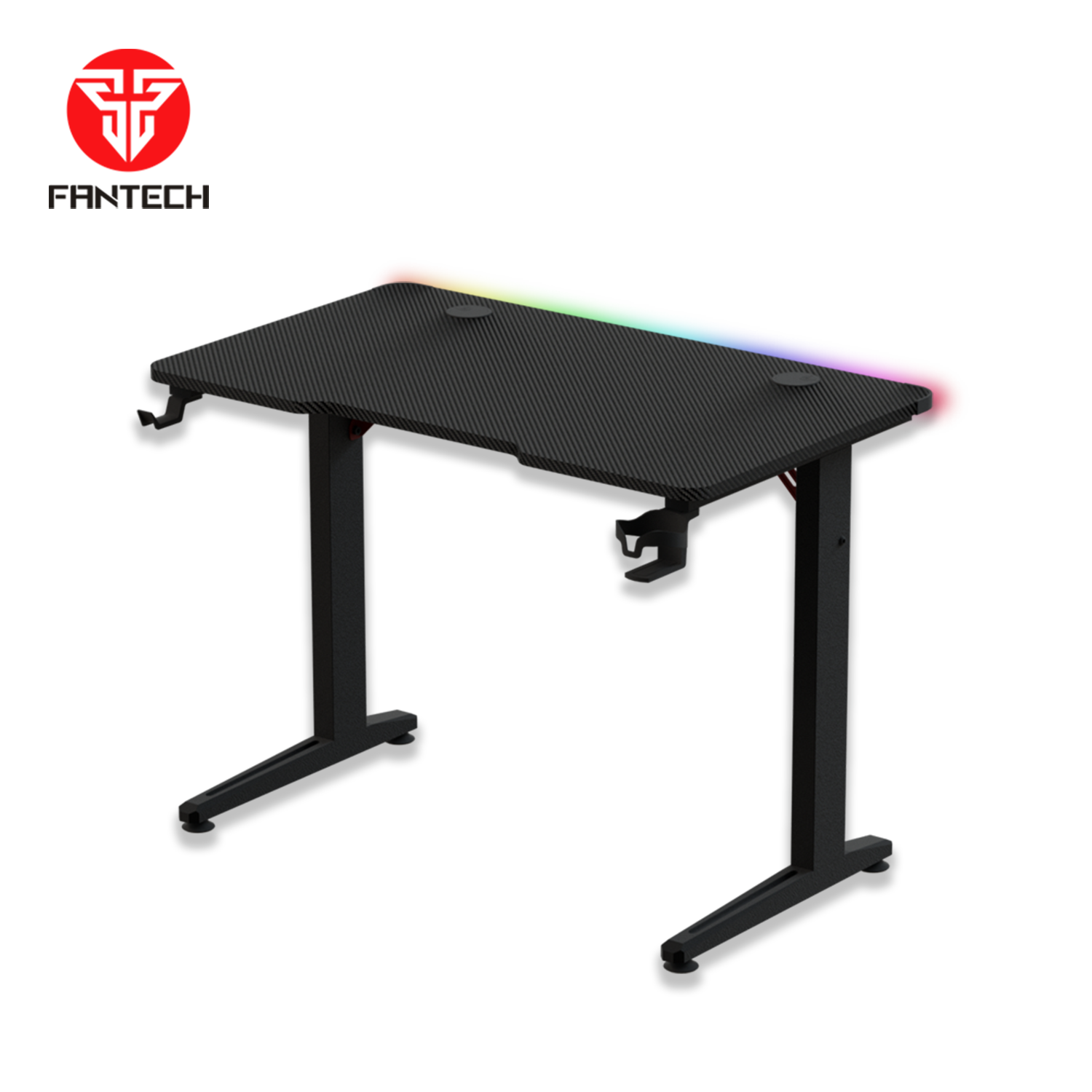 Fantech GD914 adjustable rising desk, black surface.