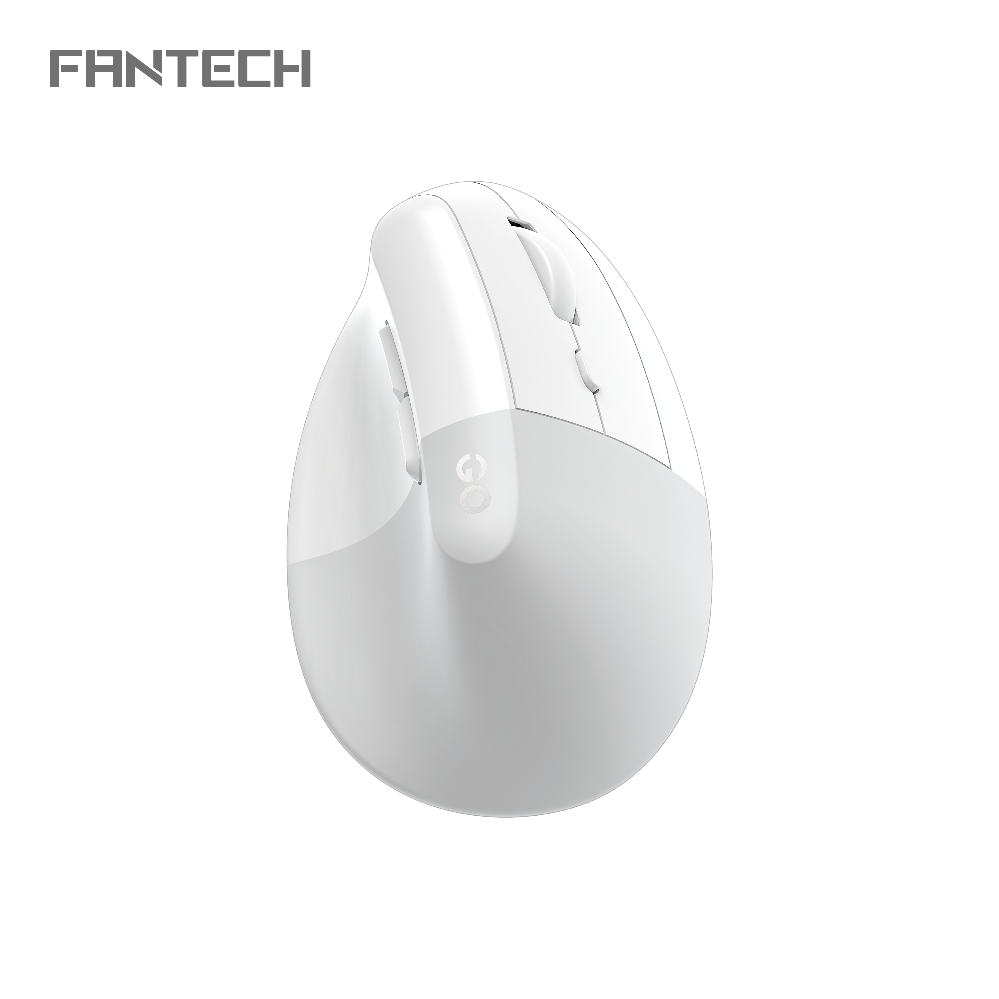 Fantech GO Comfy W195R wireless ergonomic mouse, gray and white.