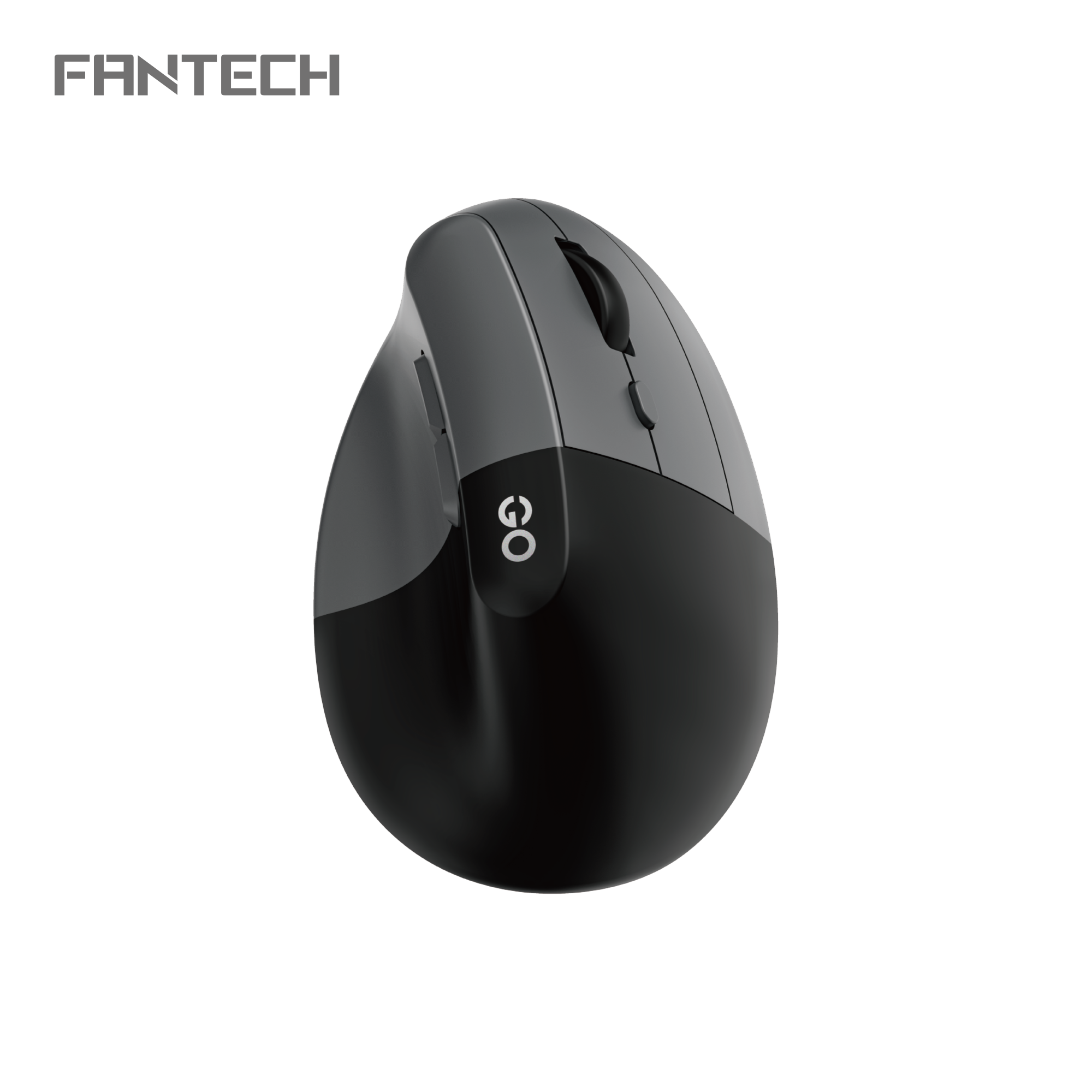 Fantech GO Comfy W195R wireless ergonomic mouse, gray and black.