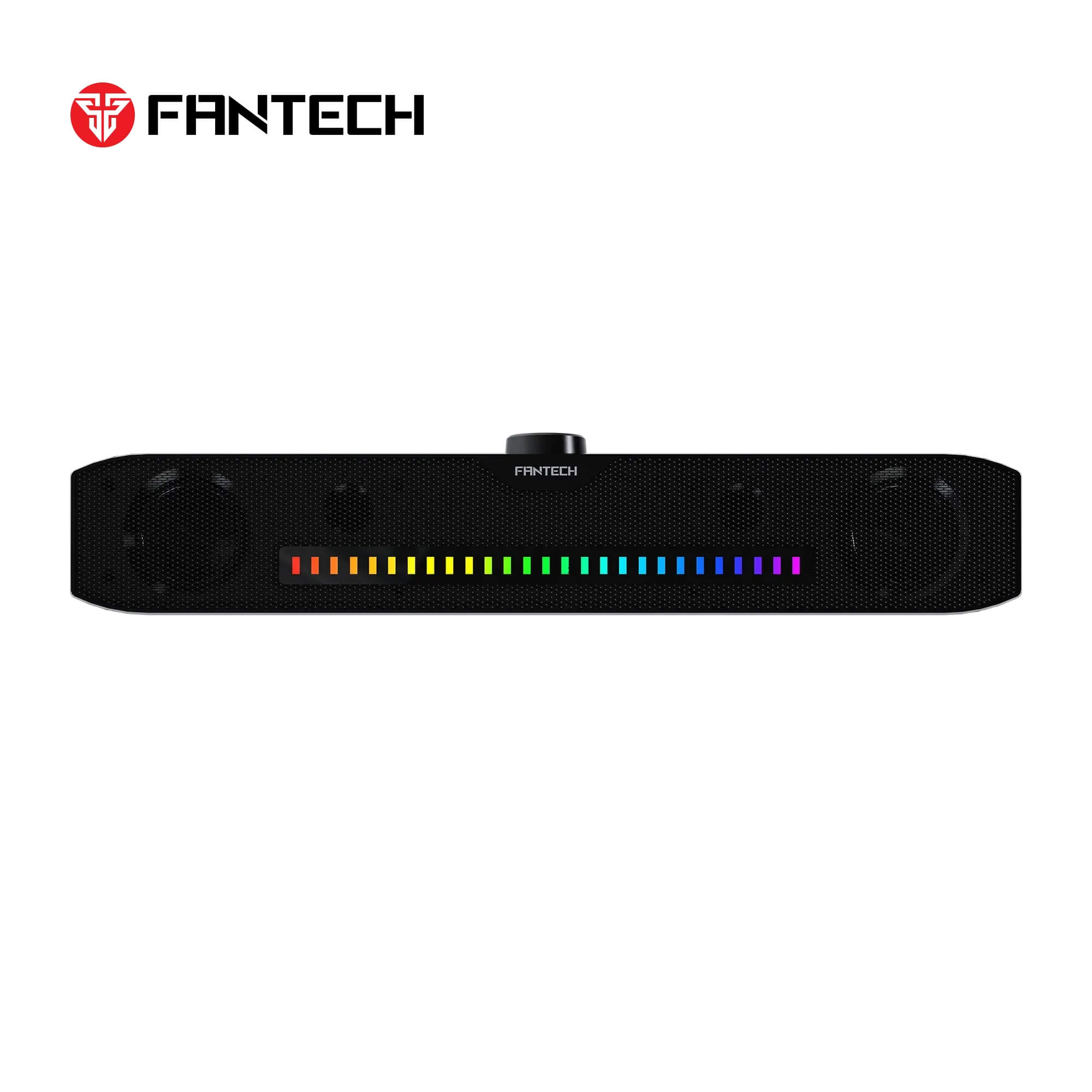 Fantech Groove Bar GS303 speakers, black, with center RGB lighting.