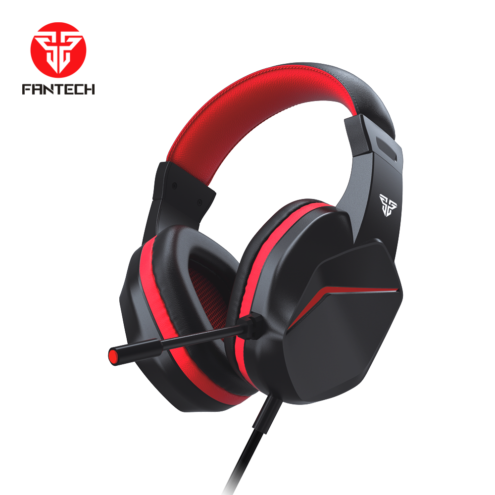 Fantech Mars II HQ54 wired gaming headset, black and red.