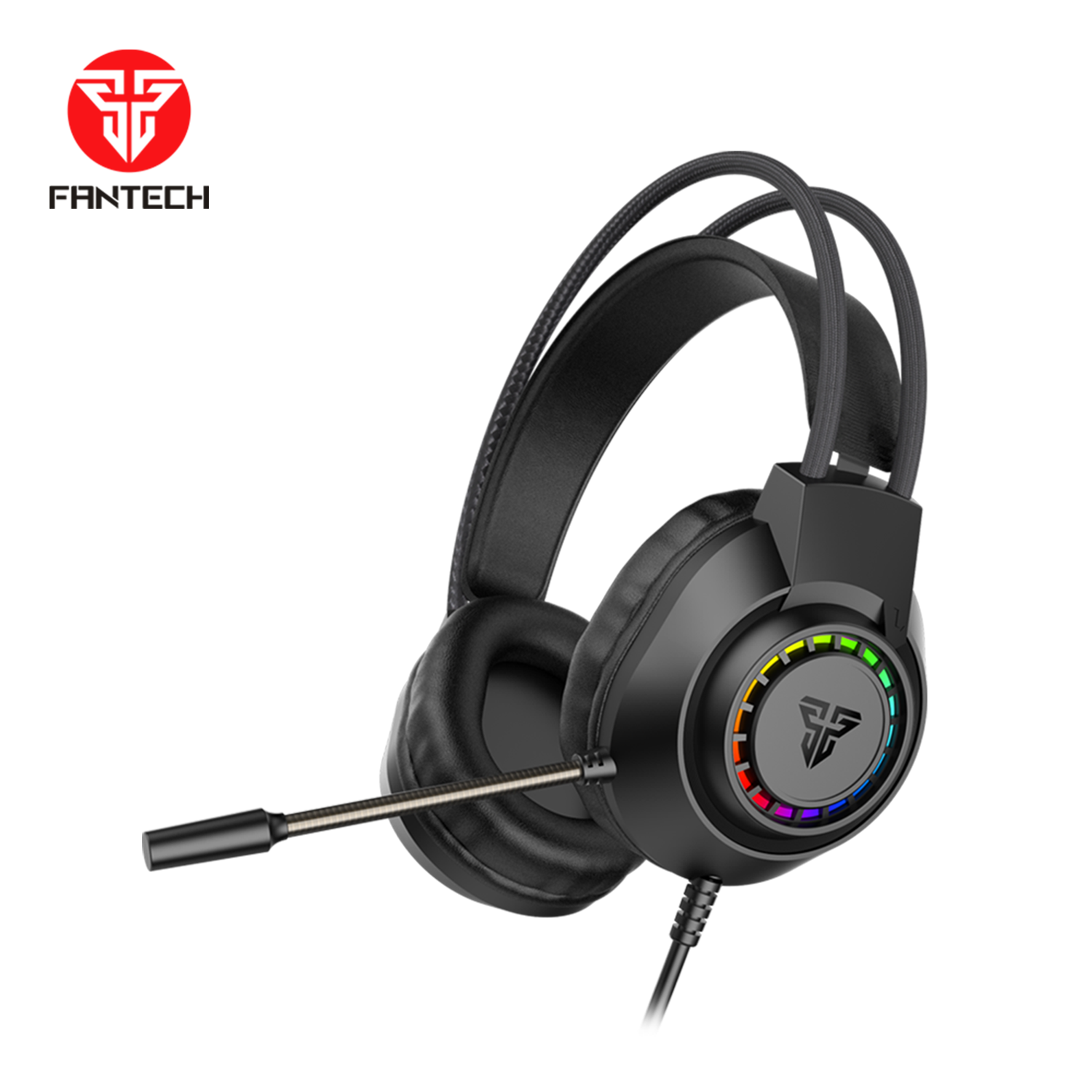 Fantech Portal HG28 gaming headset, black with RGB lighting.