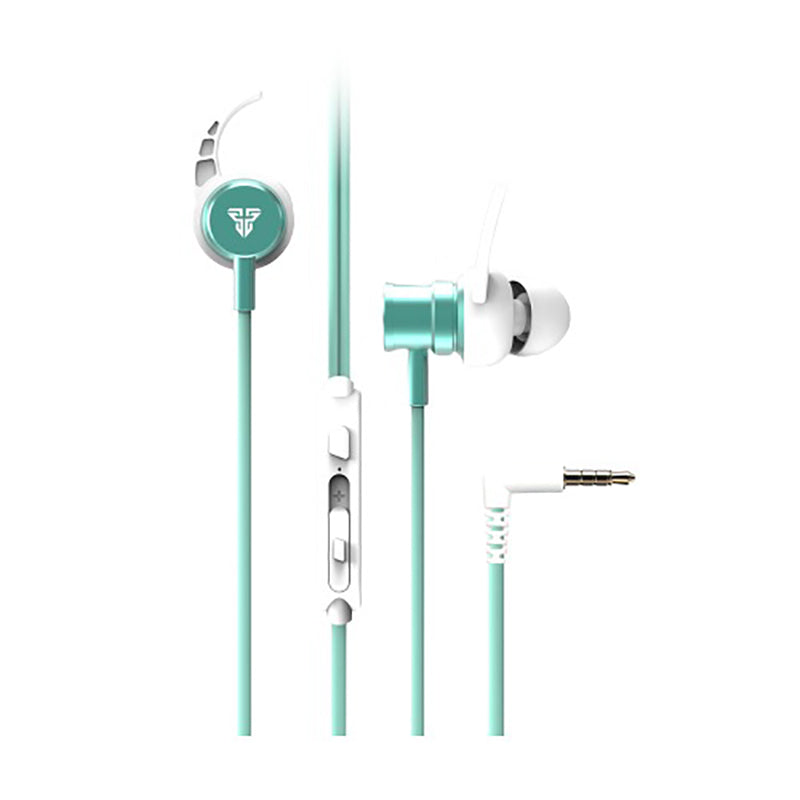 Fantech Scar EG3 wired gaming earphones, teal and white.