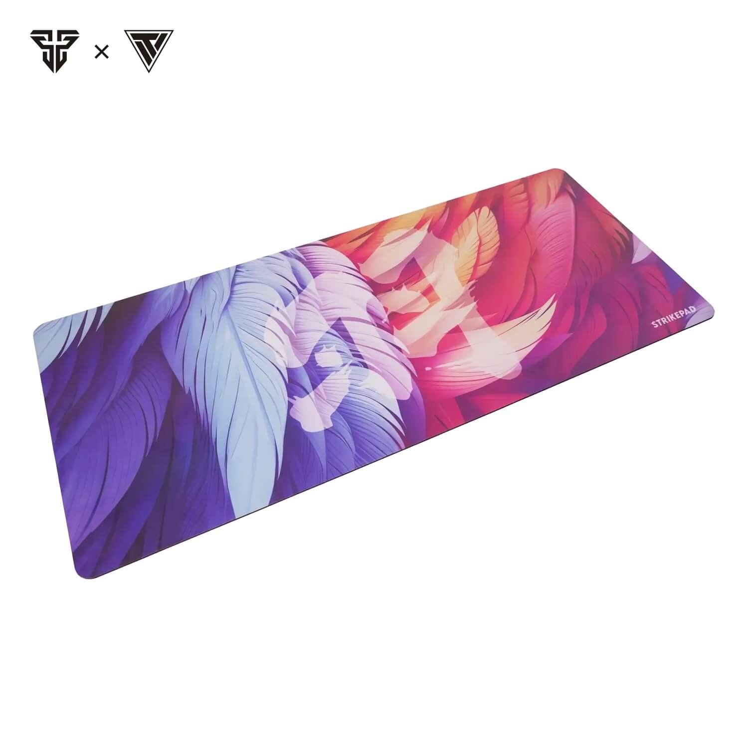 Fantech Strikepad black gaming mousepad, detailed feather pattern.