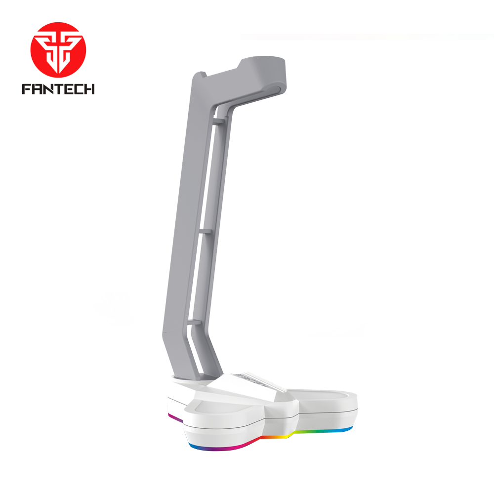 Fantech Tower AC3001S RGB headset stand in white with RGB lighting.
