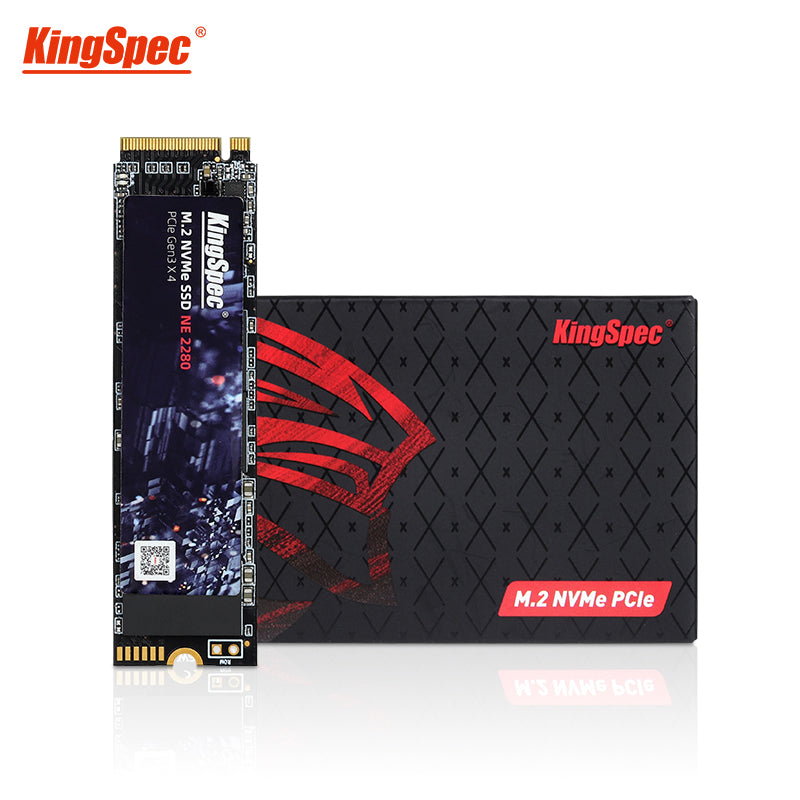 KingSpec M.2 NVMe SSD NE 2280 PCIe Gen3 x4 with retail packaging.
