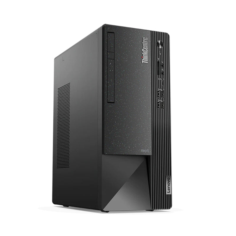 Lenovo ThinkCentre Neo 50S desktop computer, black tower.