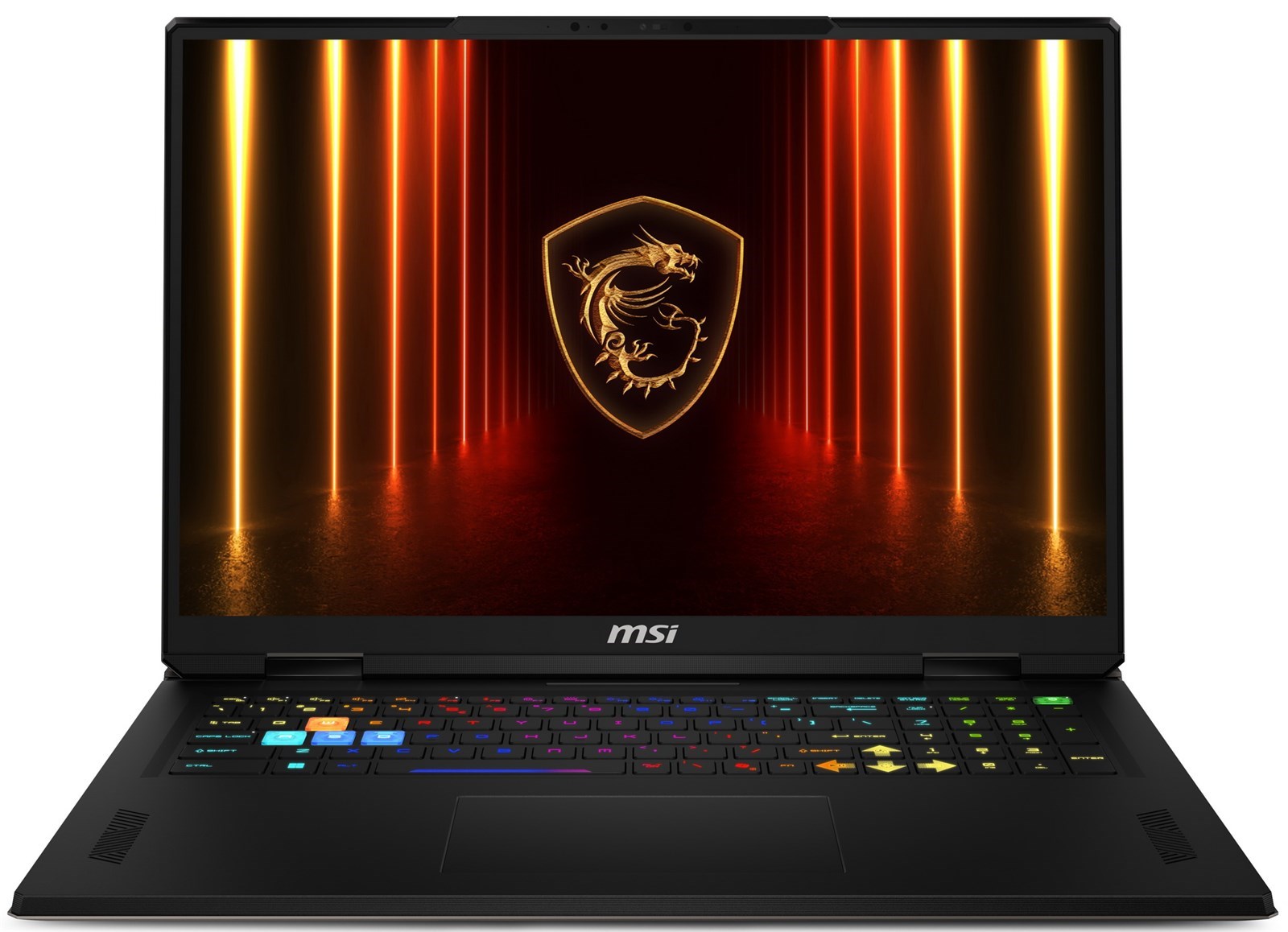 MSI Vector A18 HX gaming laptop with RGB backlit keyboard.
