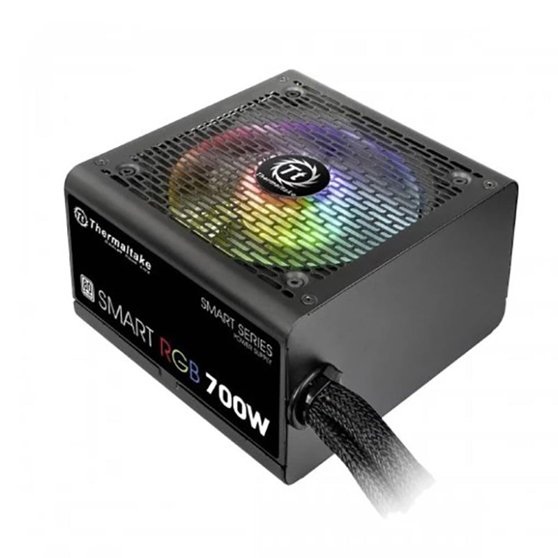 Thermaltake Smart RGB 700W power supply unit with RGB fan.