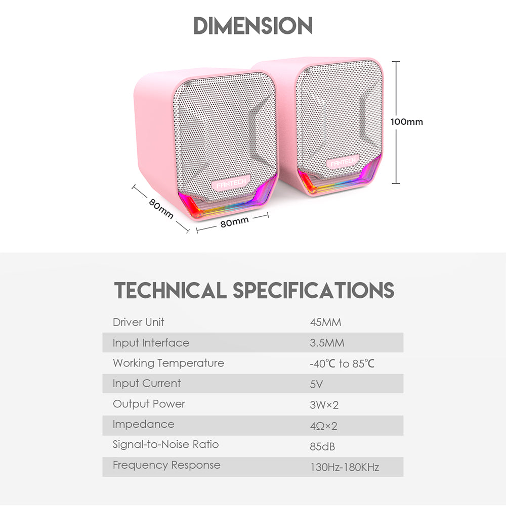 FANTECH SONAR GS202 GAMING SPEAKER SAKURA EDITION PINK