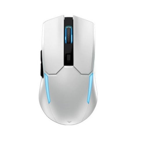 Fantech Venom II WGC2 white wireless gaming mouse with RGB accents.
