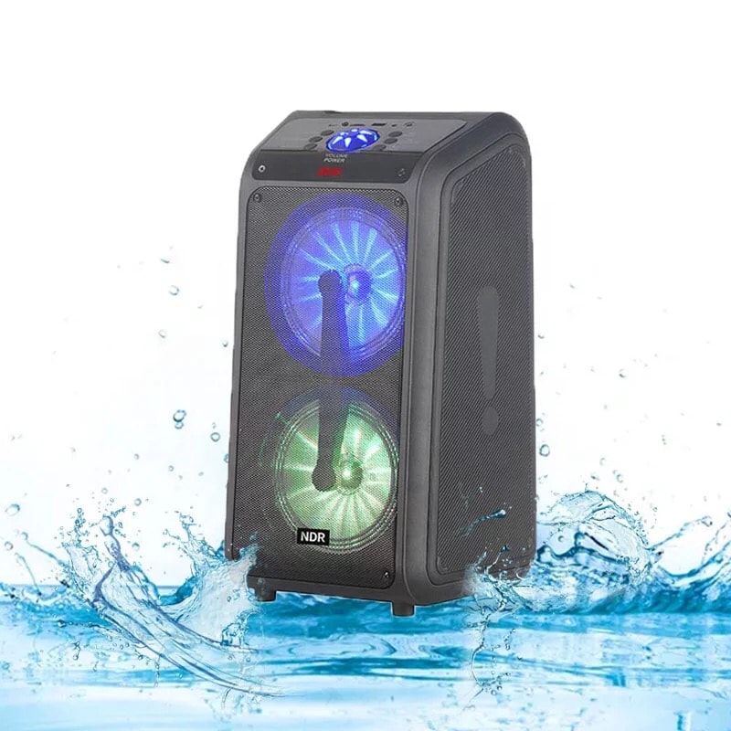 NDR Q69A portable Bluetooth speaker with LED lights.