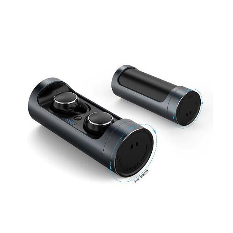 Sencer Black BS01 TWS true wireless Bluetooth earbuds with charging case.

