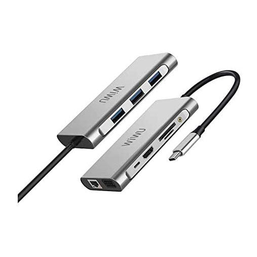 WiWU Apollo A10VHR portable 10-in-1 USB Type-C hub with multiple ports.