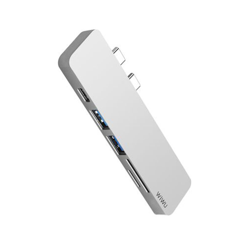 WiWU T8 Lite USB Type-C 5-in-1 hub with multiple ports.